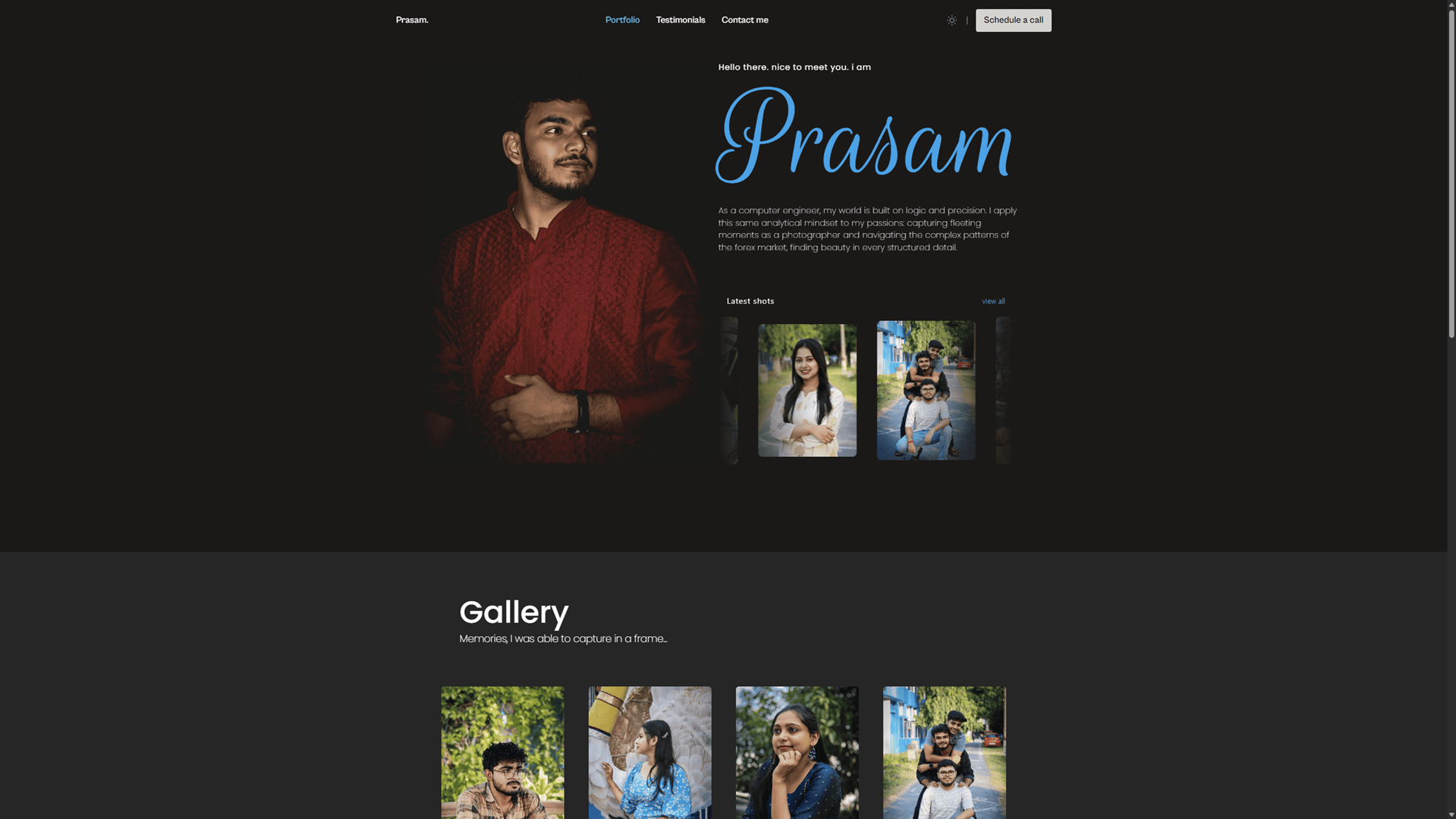 Preview of Portfolio Website